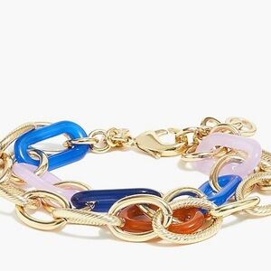 NWT J.Crew Acetate gold chain bracelet set ~ Length 7.5”